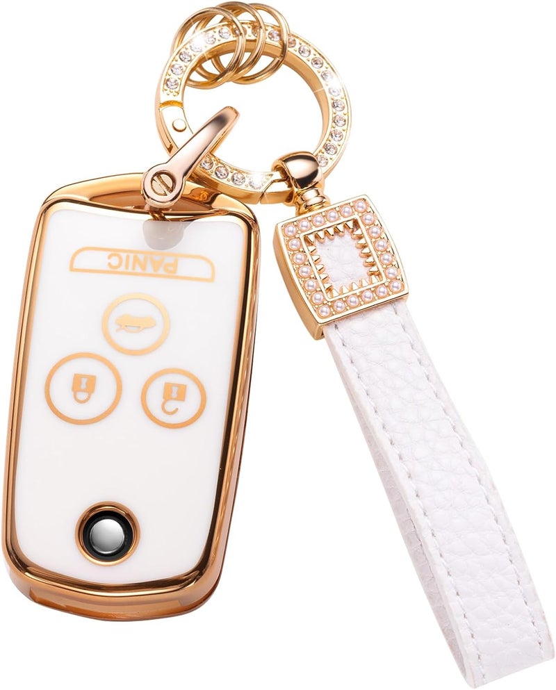 CACARLIKE for Acura Key Fob Cover with Acura Keychain, Car Key Fob Case Compatible with Accord MDX RDX TL TSX ZDX Smart Key Protector - Image 1